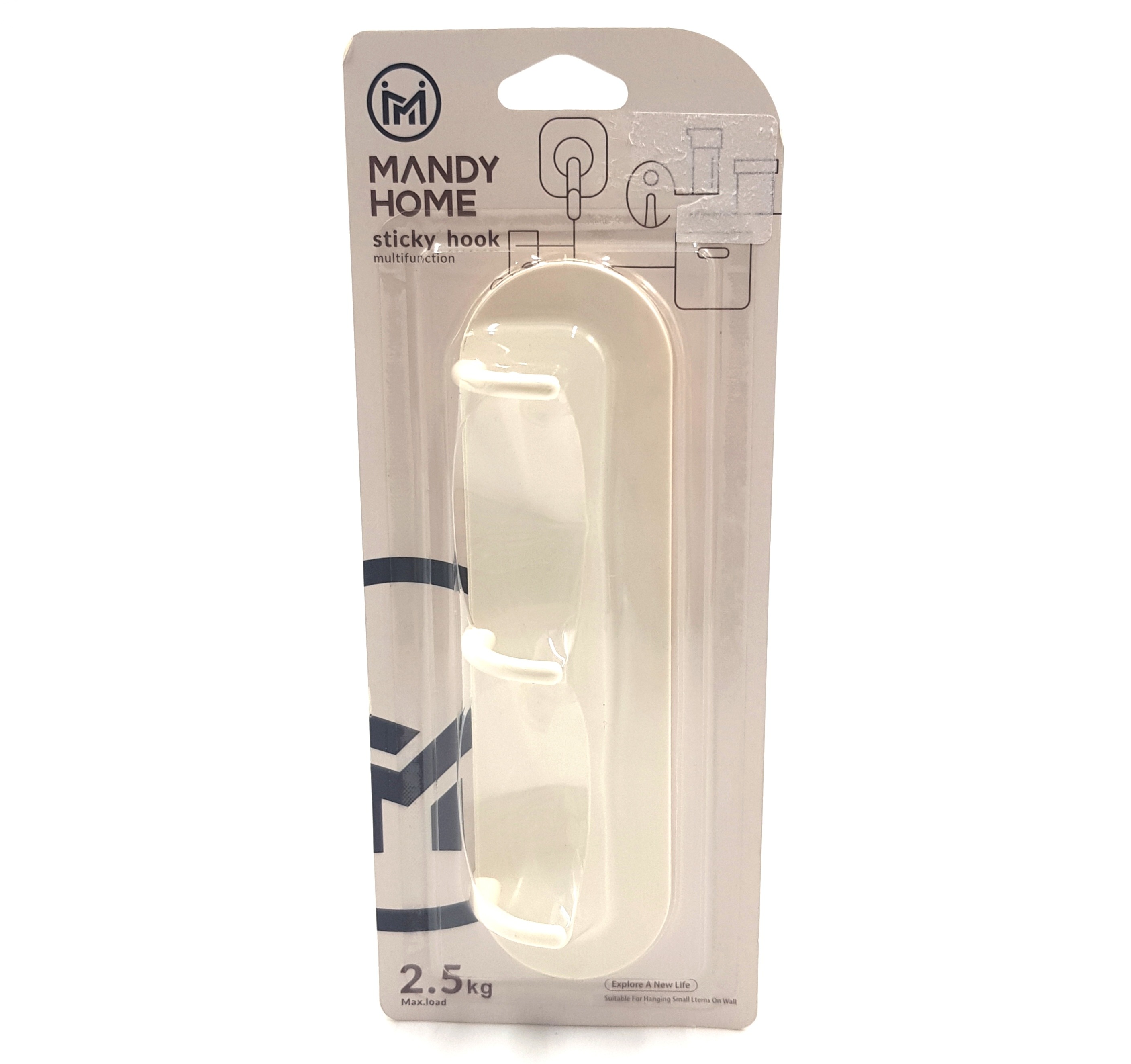 Home Plastic Hook/ Hanger Card - Self Adhesive/ Stickable 1 pc