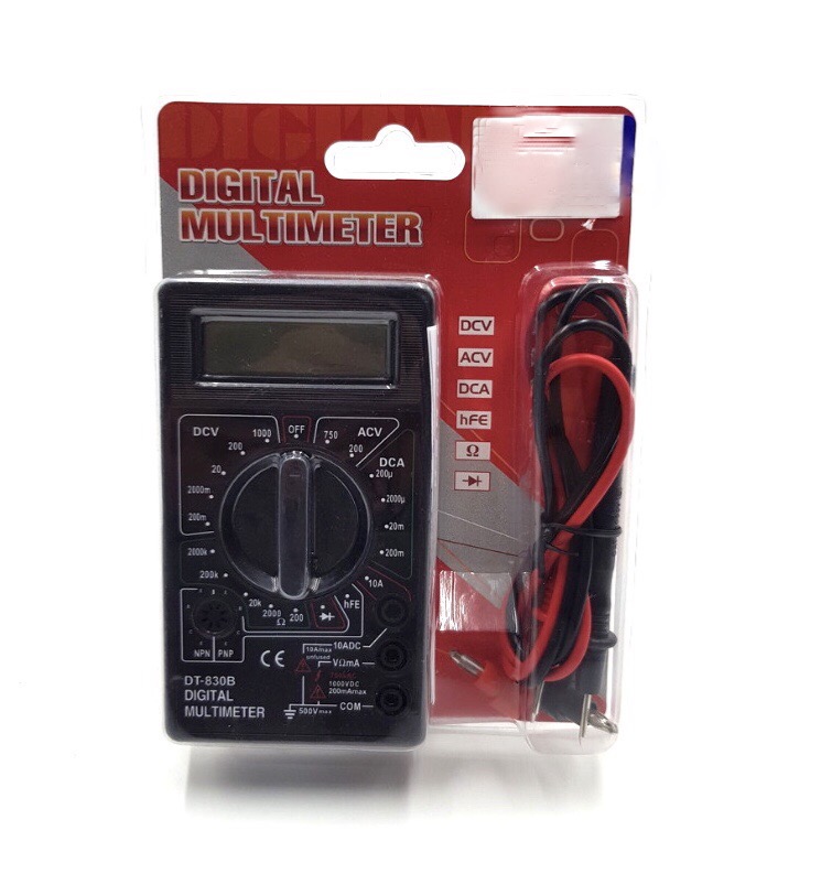 Multimeter, DT-830B Amp Volt Ohm Tester Ammeter Voltmeter Multifunctional Portable LCD Digital Ohmmeter Meter Electricians Tools (DT-830B)