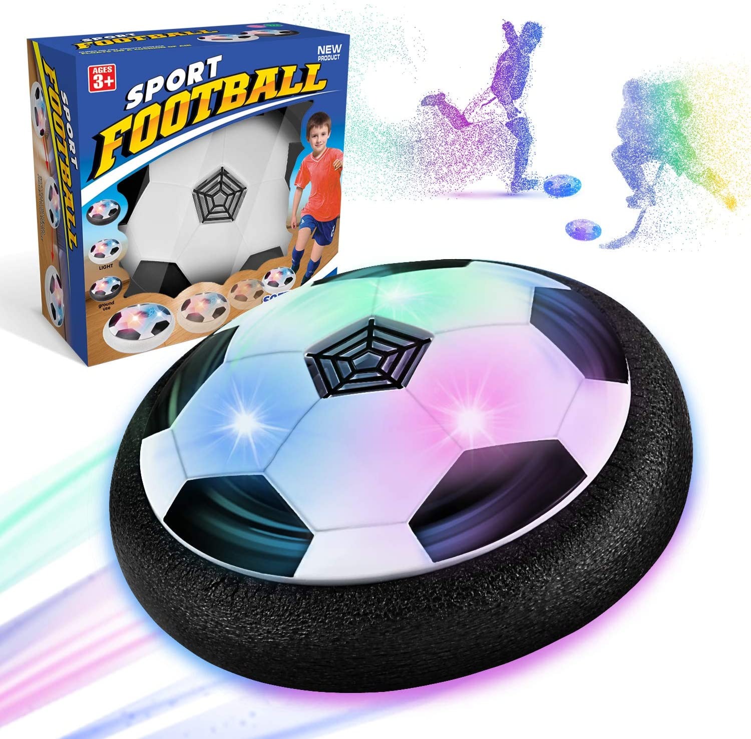 football gifts boys 5 6 10 years - over ball toys from 5-10 years boys with LED light, air hockey children's toys, indoor & outdoor children's games,