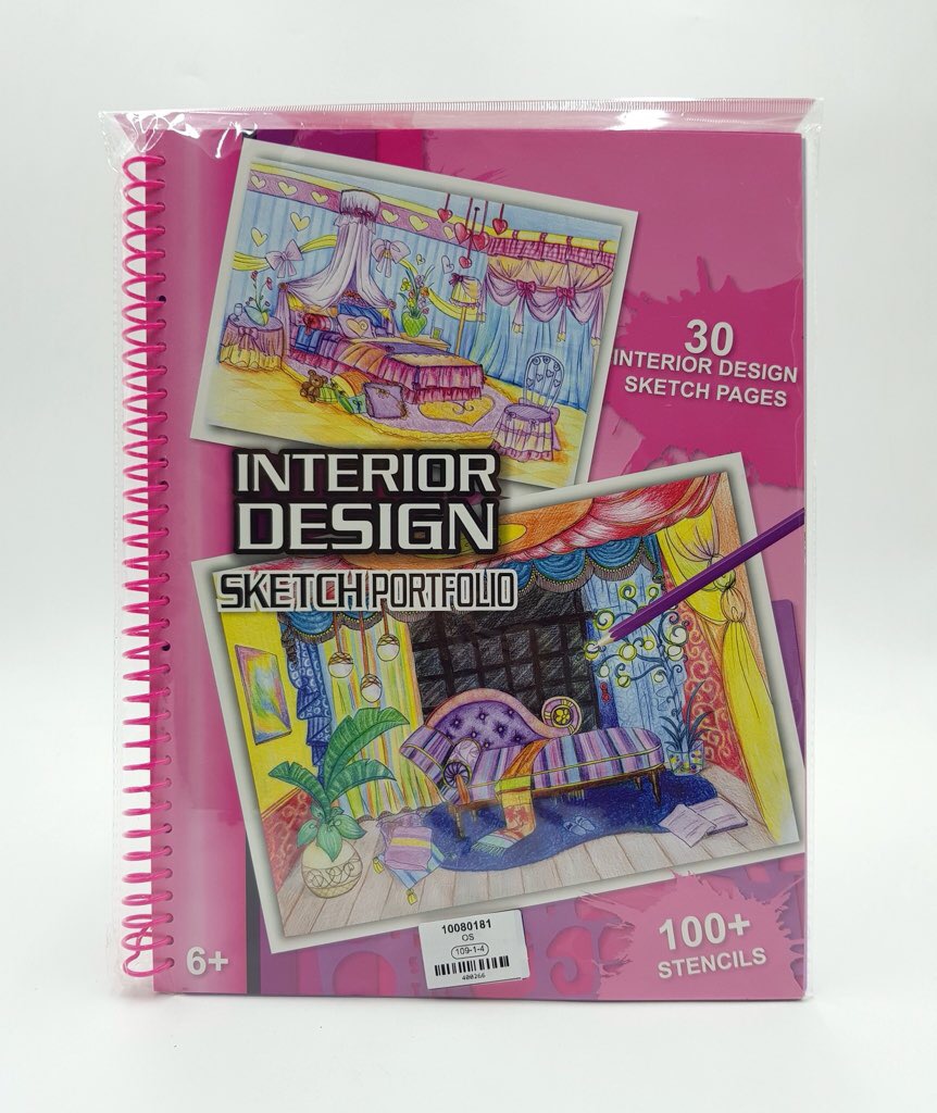 Interior Design Sketch Portfolio with 100+ stencils