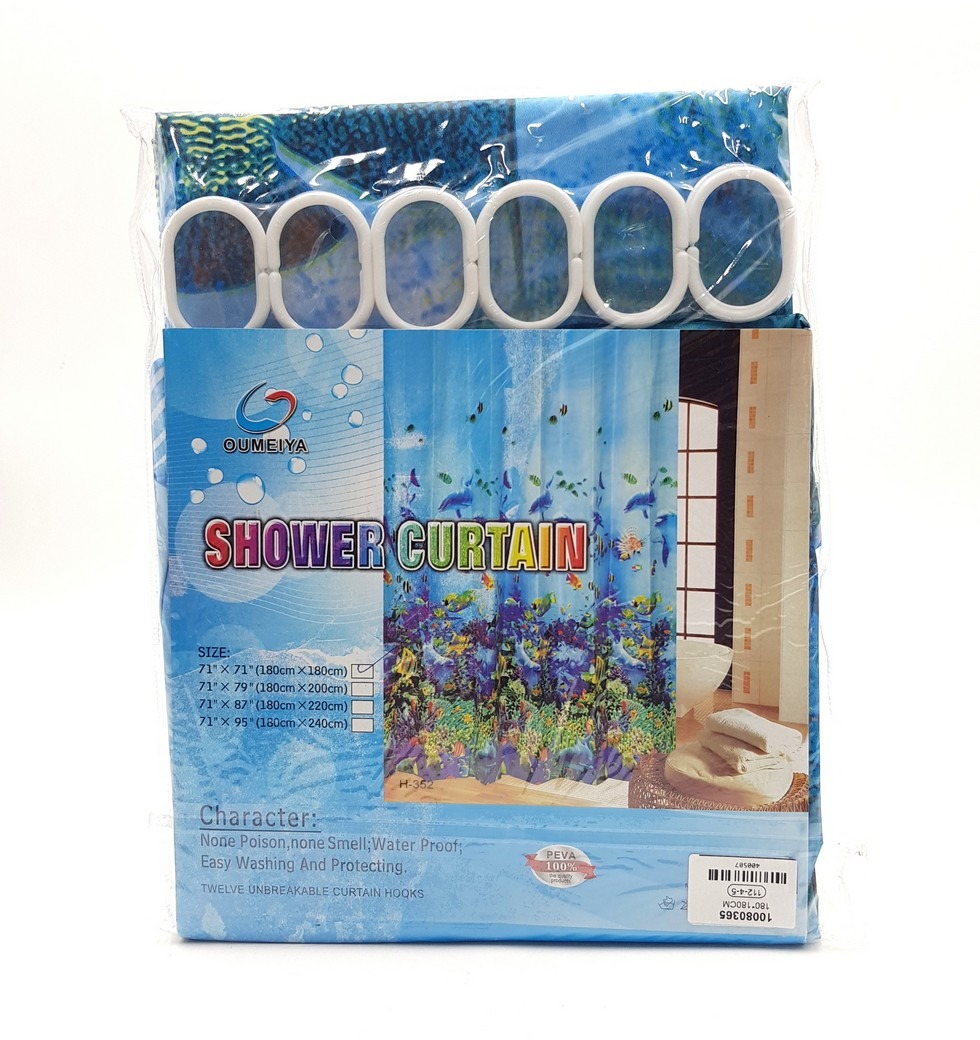 Waterproof Shower Curtain, Long Shower Curtain Made of Polyester, Stylish and Functional Shower Liner for Bathroom