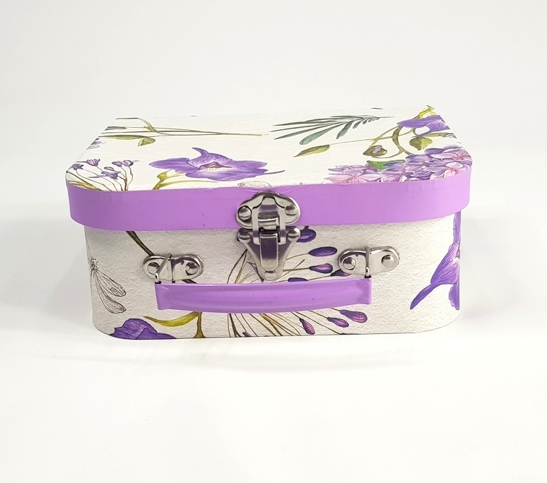 Purple Floral Pattern Decorative Paperboard Box