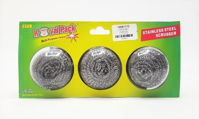 Pack of 8 Stainless Steel Scouring Pads to Remove Stain, Scrubber, Stain Remover