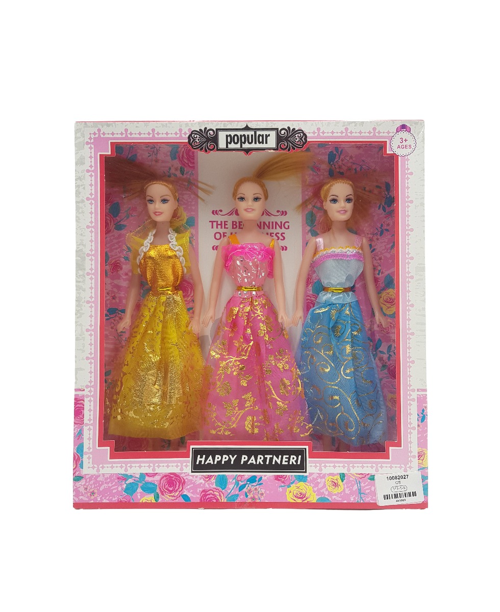 3 Pcs Happy Barbie Dolls