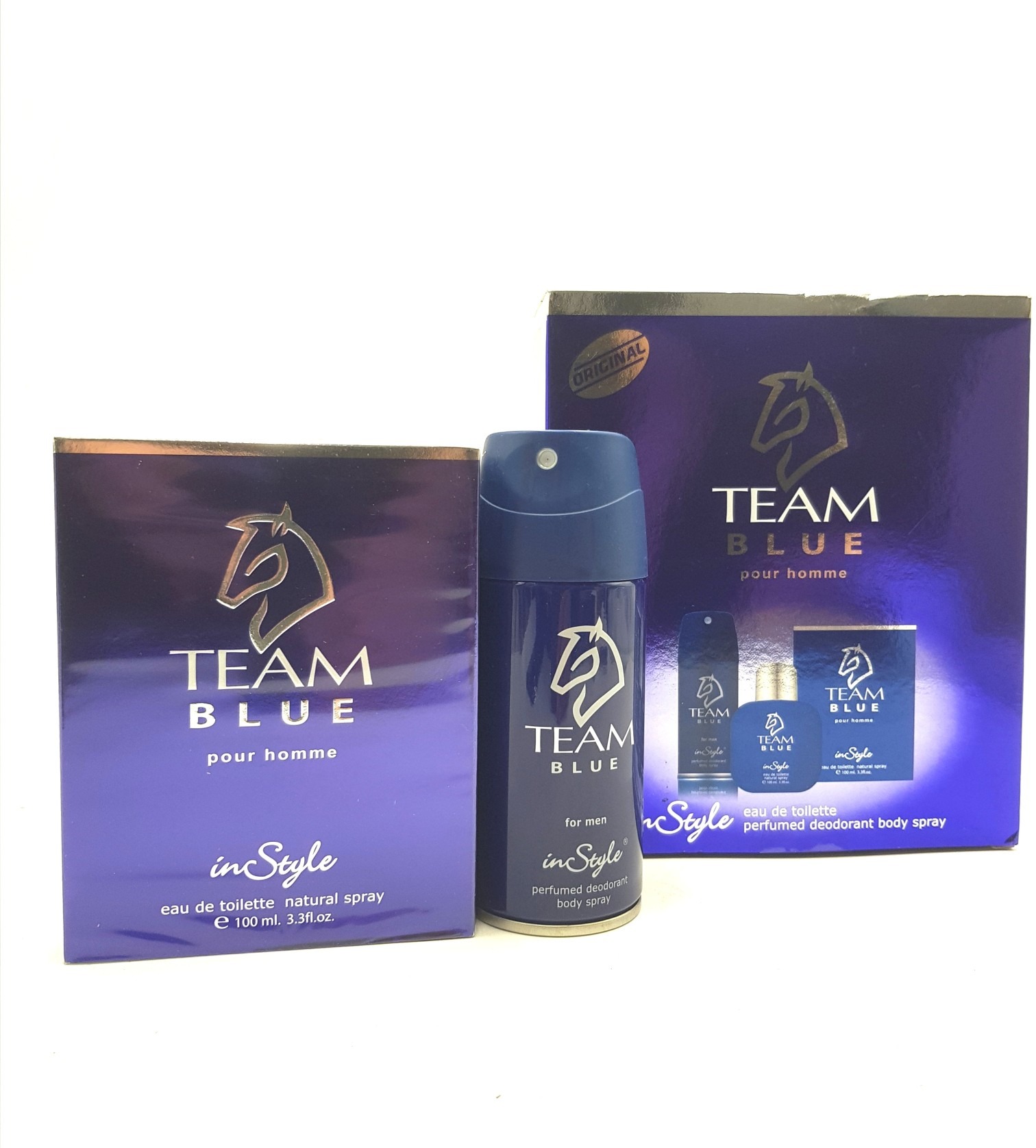 Team Blue eau de Toilette Natural Spray 100 ML With Perfumed Deodorant Body Spray For Men