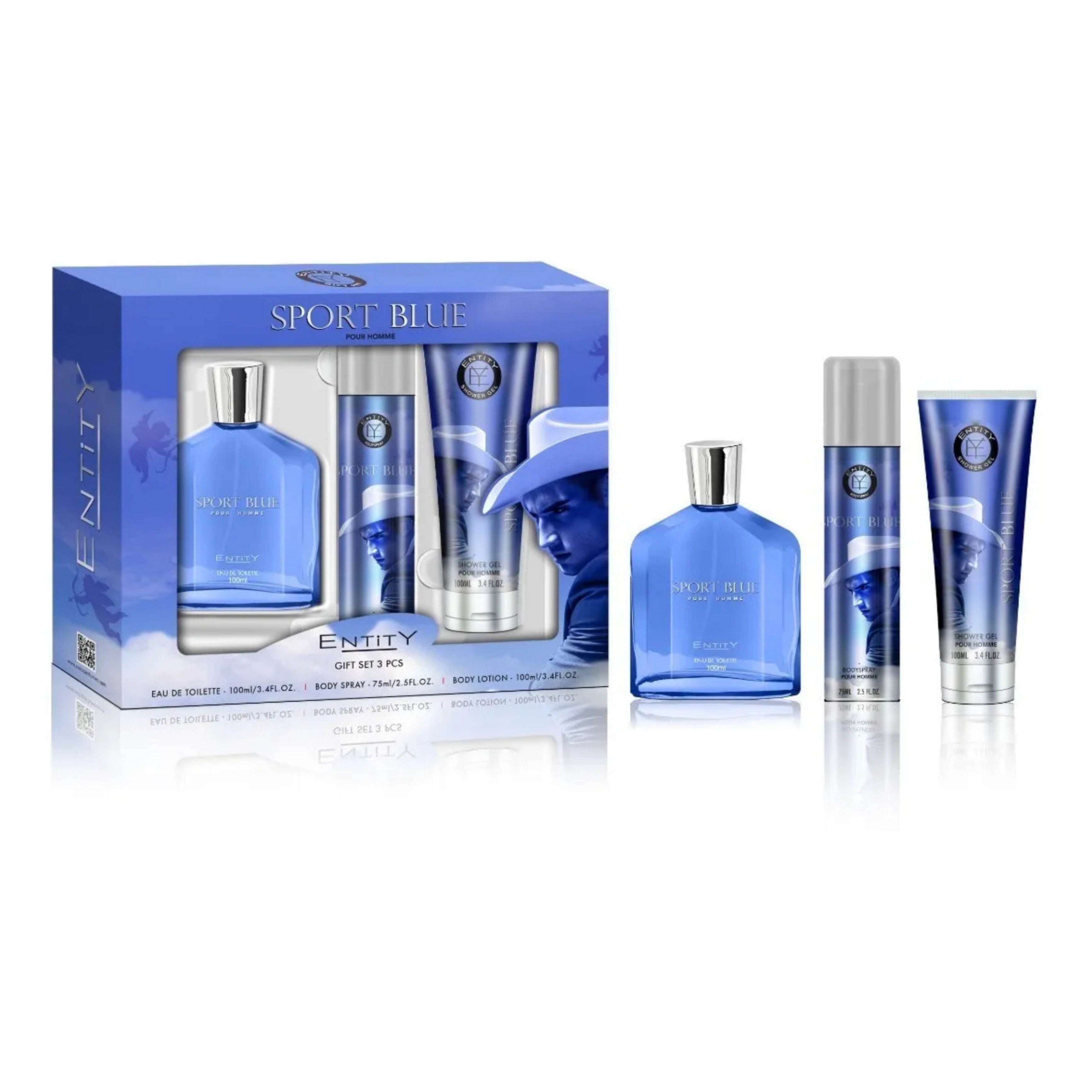 Gift Set Sport Blue Perfume Kit + Shower Gel + Body Spray