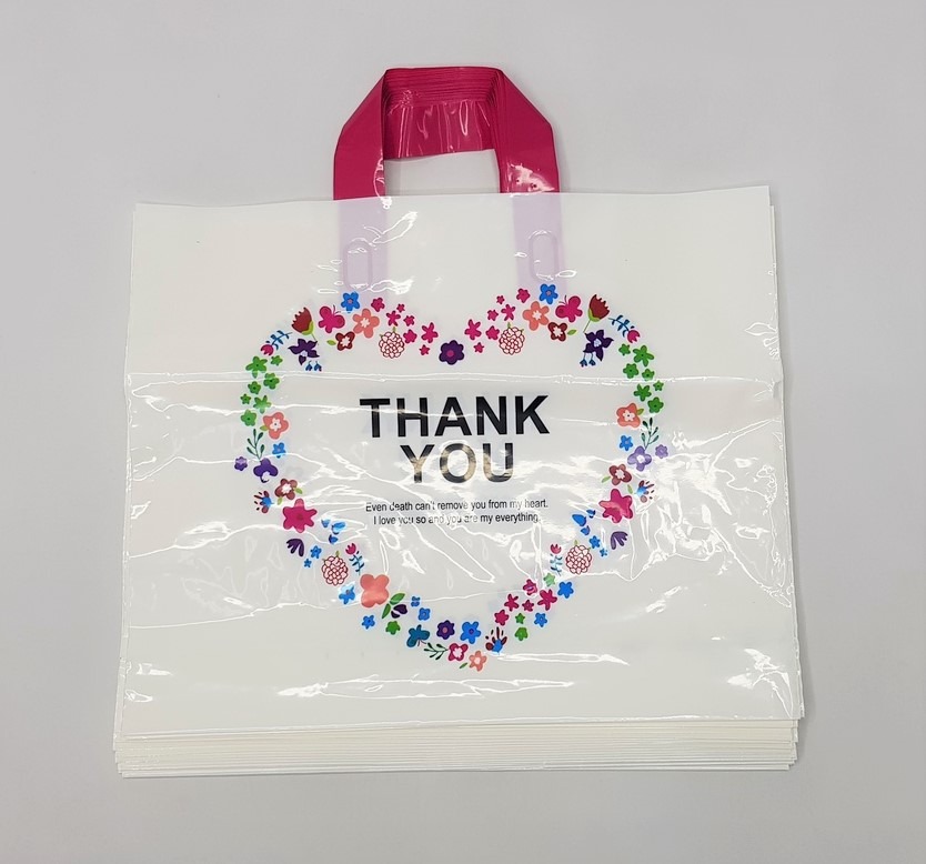 20 Pcs Plastic Bag for Clothing Shop Packaging Pouch, Merchandise Bag with Handle