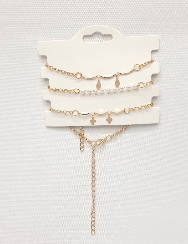Golden Beautiful Choker Necklace Set 5pcs