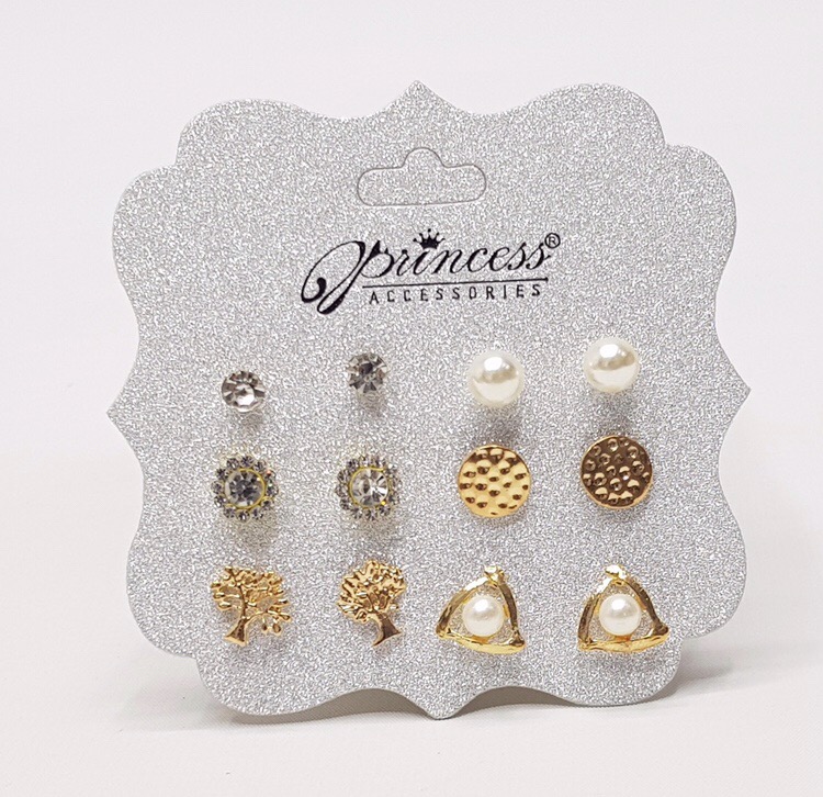 6 Pcs Pack Stud Earrings Set