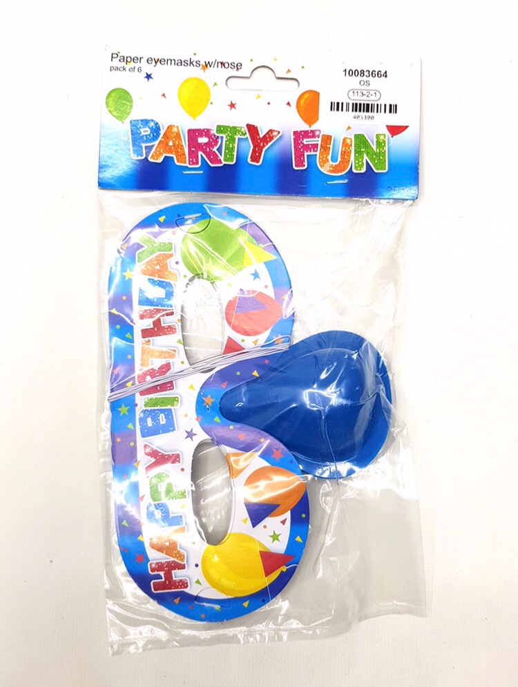 6 pcs Pack of Party Paper Eye-masks whit Nose