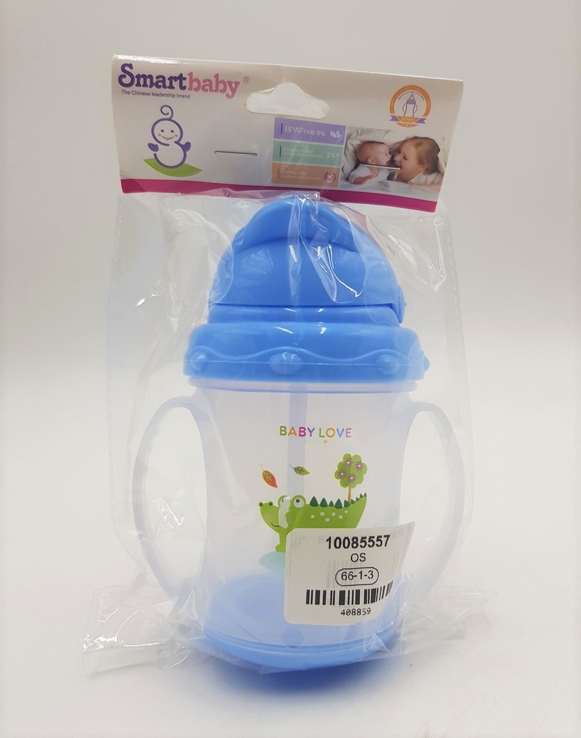 High Quality Unbreakable Plastic Baby Water Sipper Feeder  with Handles Travel Mug Washable Training Cup Learn Drinking