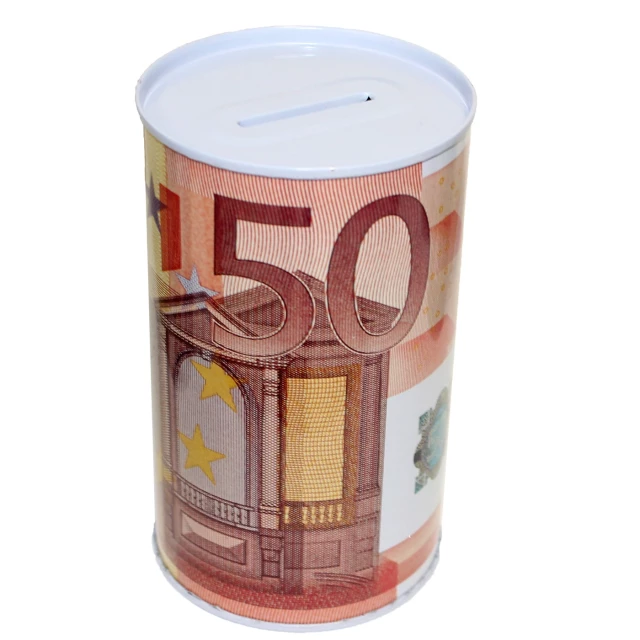 Metallic Piggy Bank 50 Euro Banknote