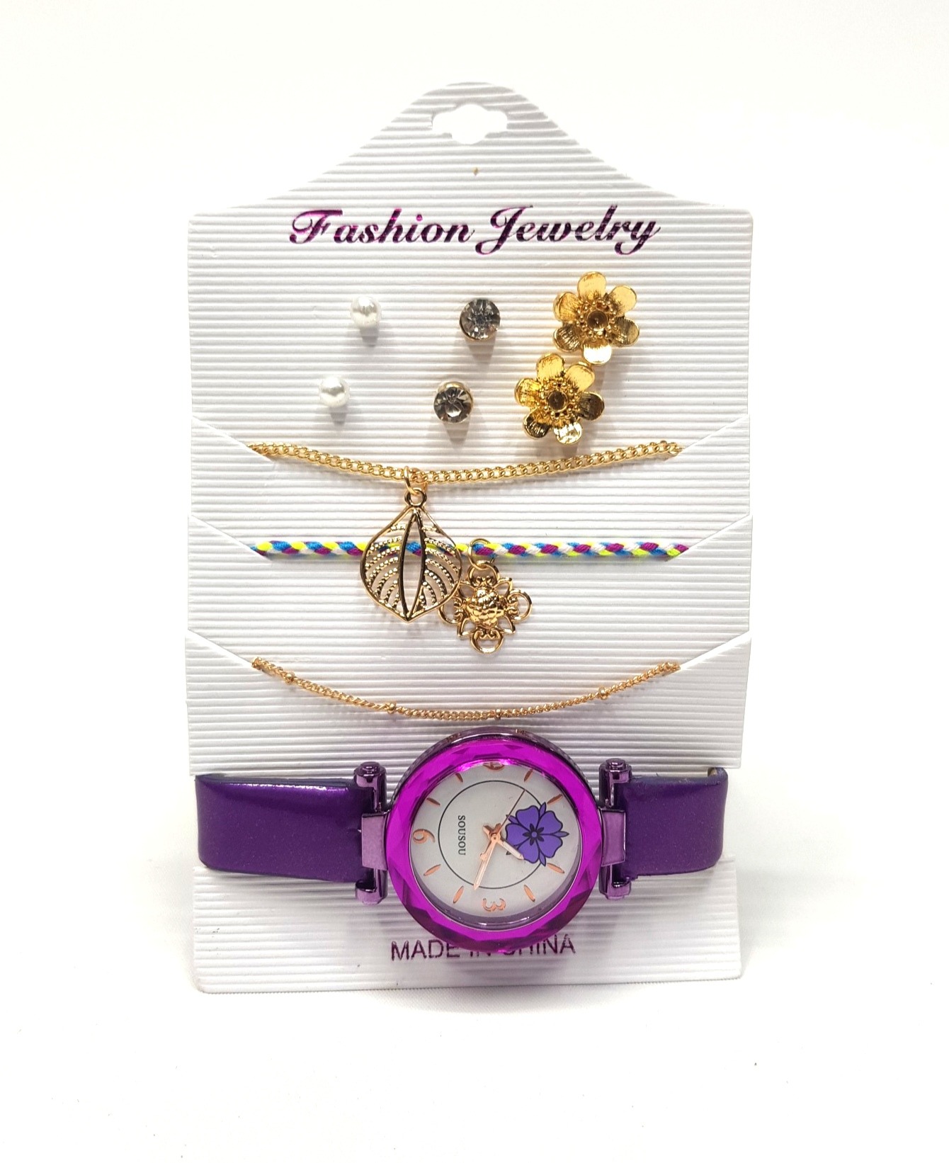 Watch set for Ladies with 3 bracelets and 6 earrings