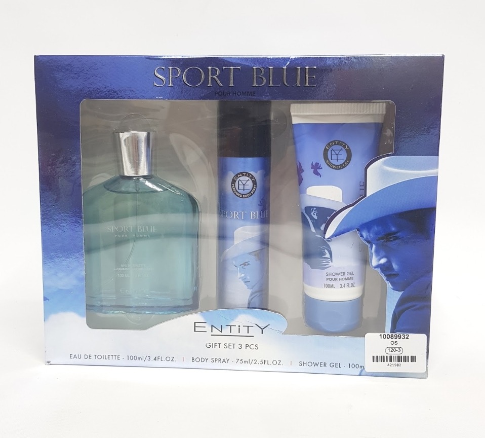 3 Pcs Gift Set  Sport Blue Perfume (100 ML)