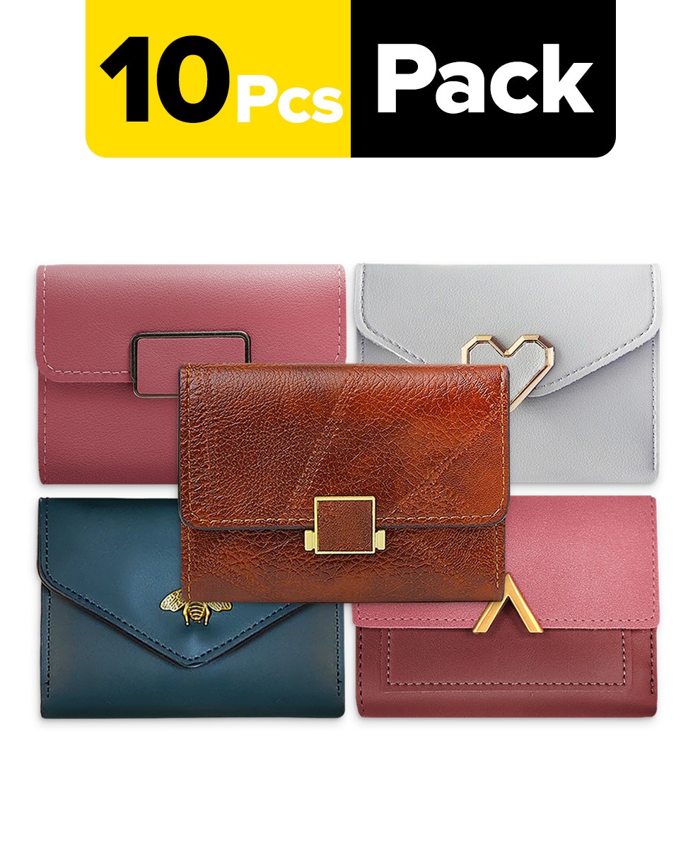 10 PCs assorted wallets 80 AED