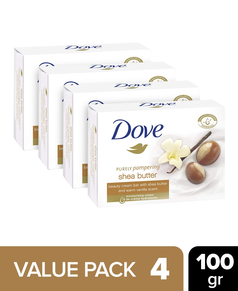 Live Selling Dove Purely Pampering Beauty Cream Bar Shea Butter 4x 100g (CARGO)