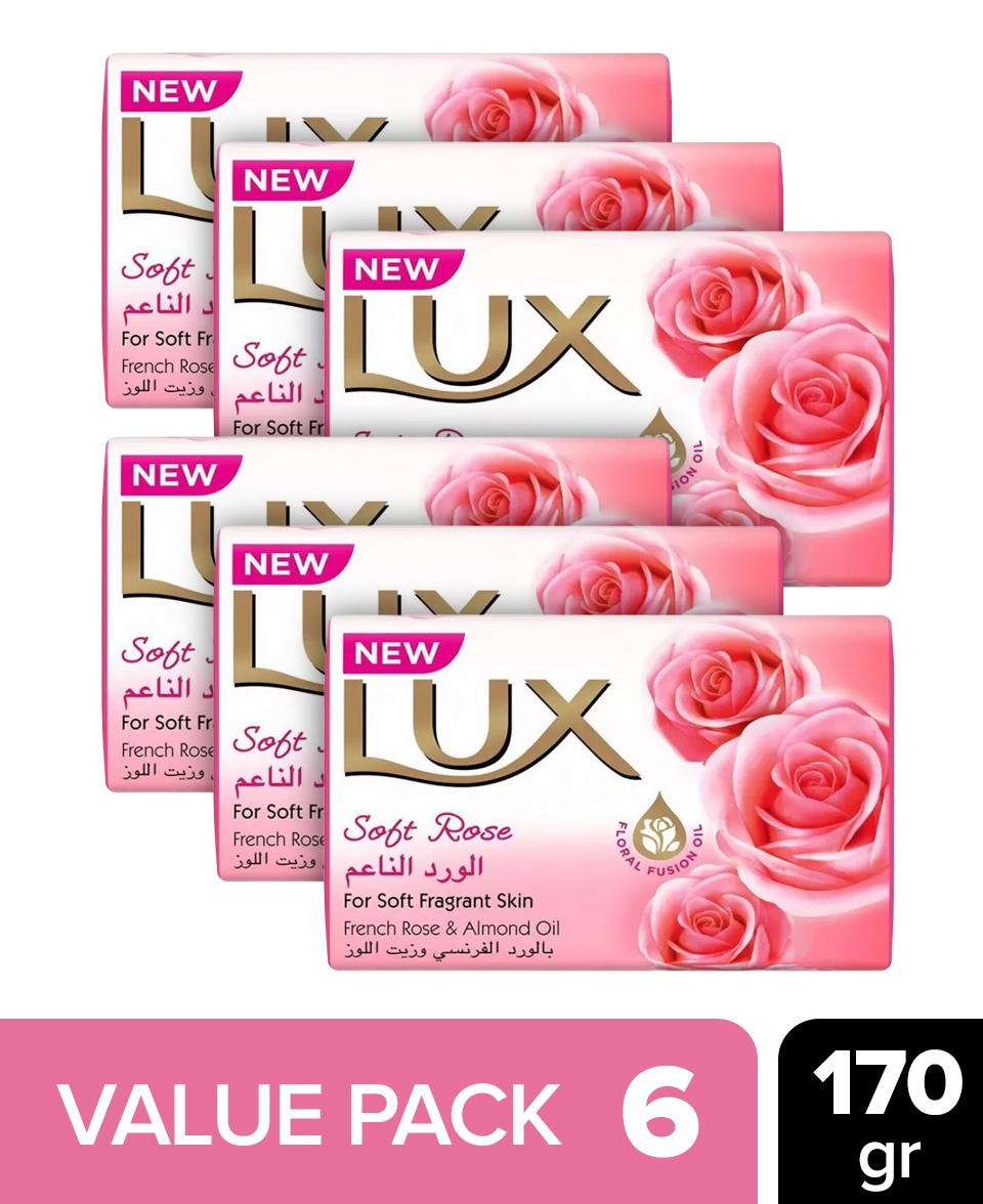 Live Selling 6 Pcs Lux Soft Rose Bar Soap  (CARGO)