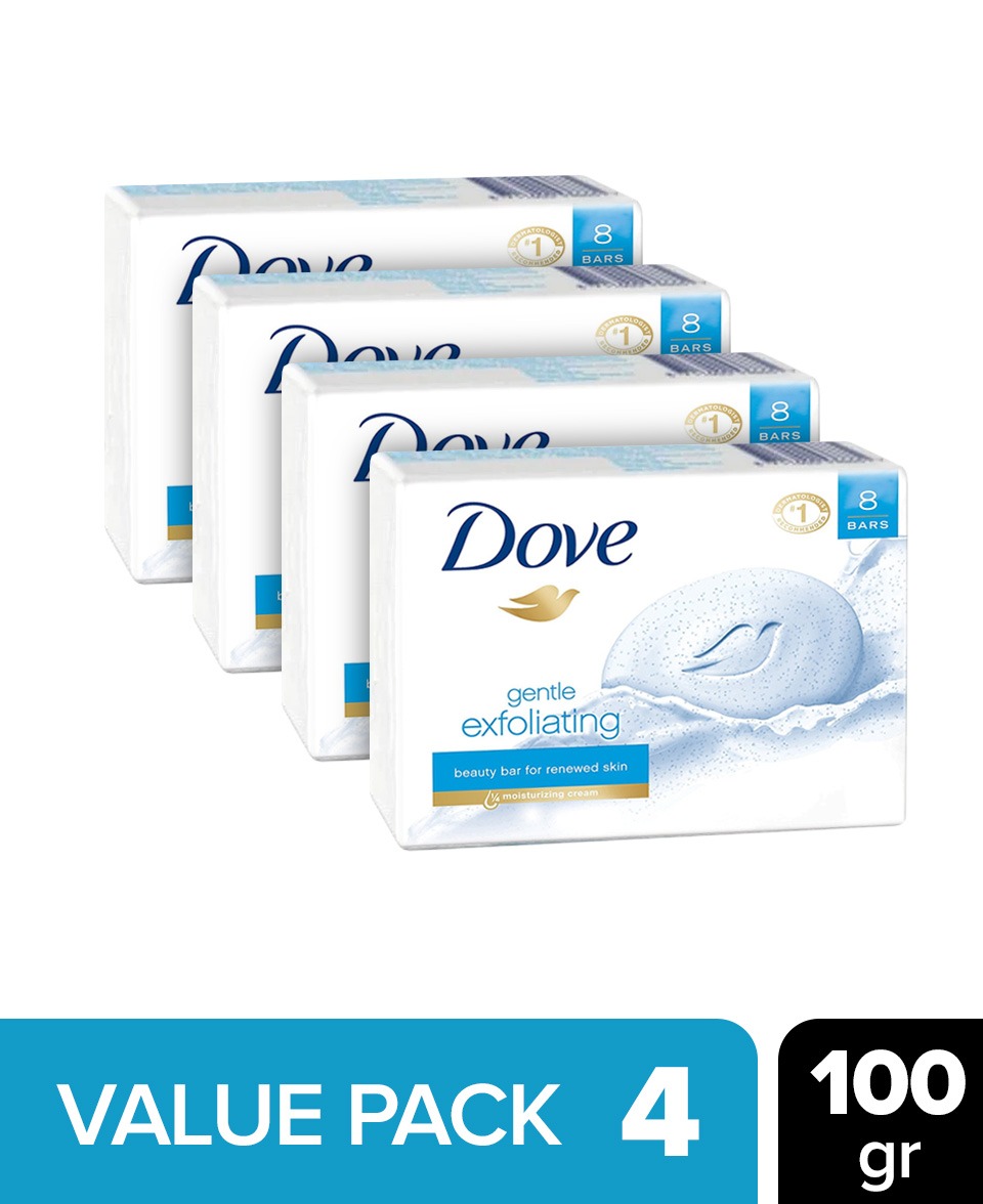 Dove 4 Pcs Bundle Gentle Exfoliating Beauty Bar Soap  (CARGO)