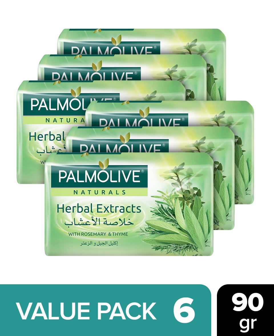 6 Pcs Palmolive Bundle Naturals Herbal Extract with Rosemary & Thyme Bar Soap (6X90g) (CARGO)