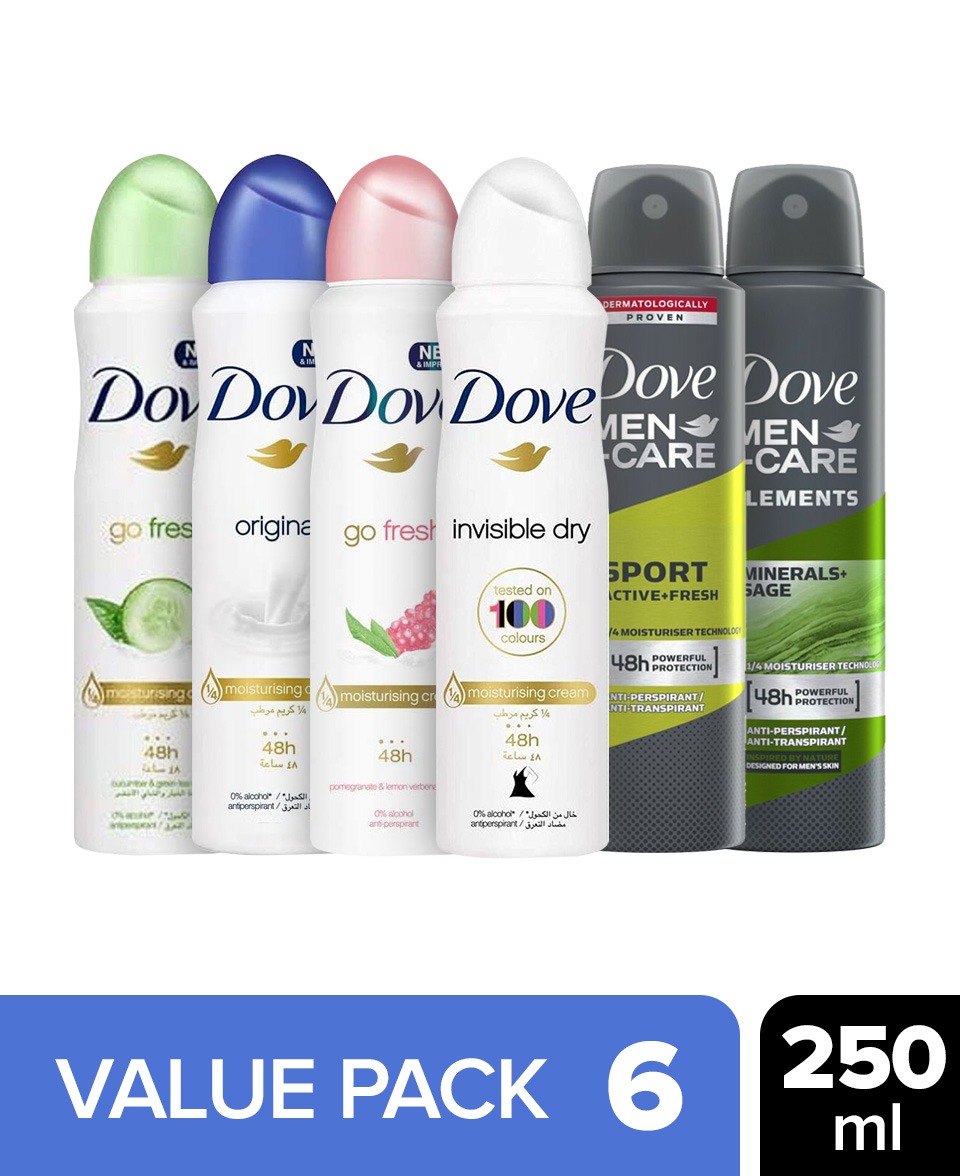 6 Pcs Dove Bundle Original Deodorant Spray (6X250ml) (CARGO)