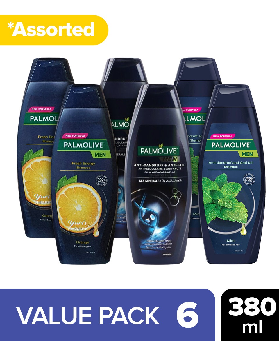 Palmolive Assorted 6pcs bundlek Men's Hair Shampoo  (CARGO)