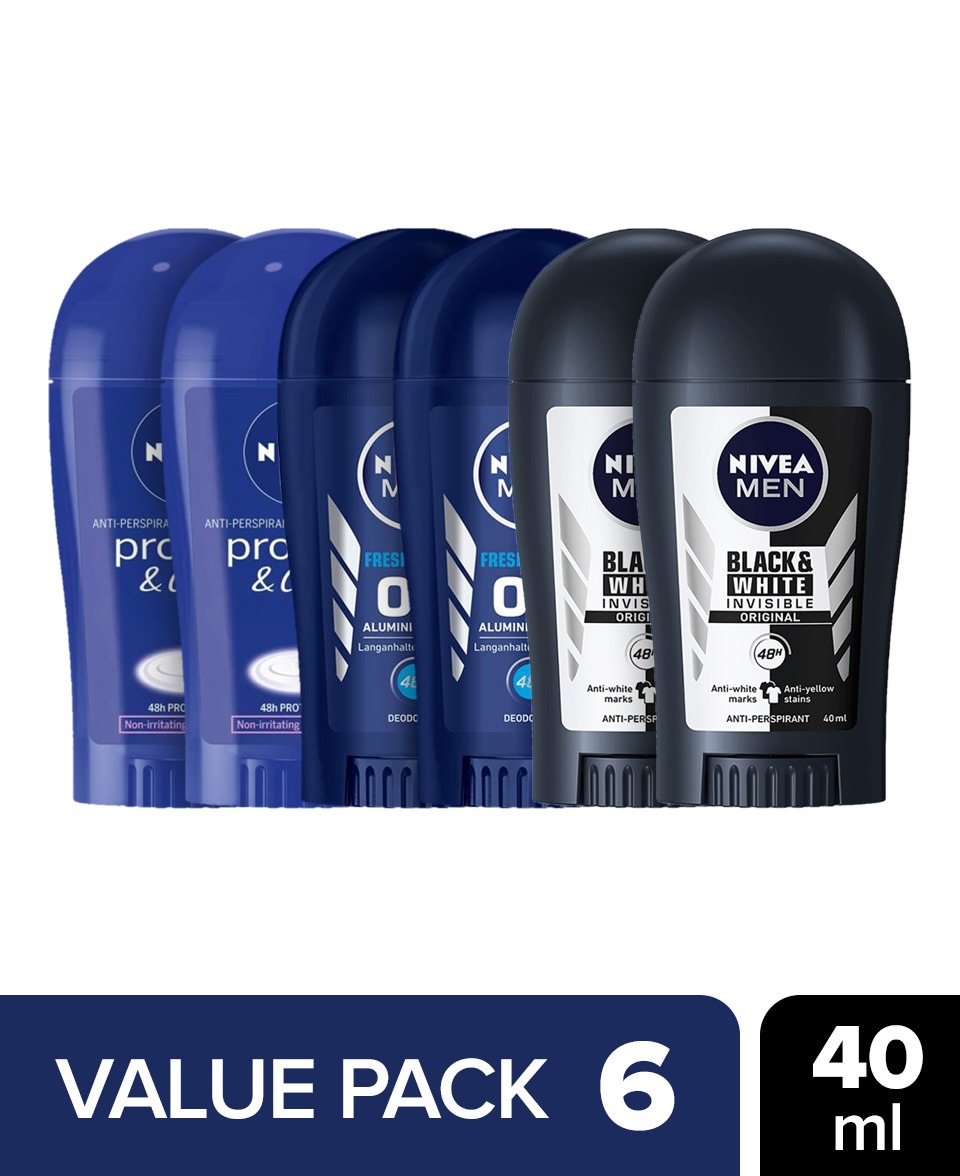 Live Selling 6 Pcs Bundle NIVEA Men Deodorant Fresh Active Stick 40ML (CARGO)