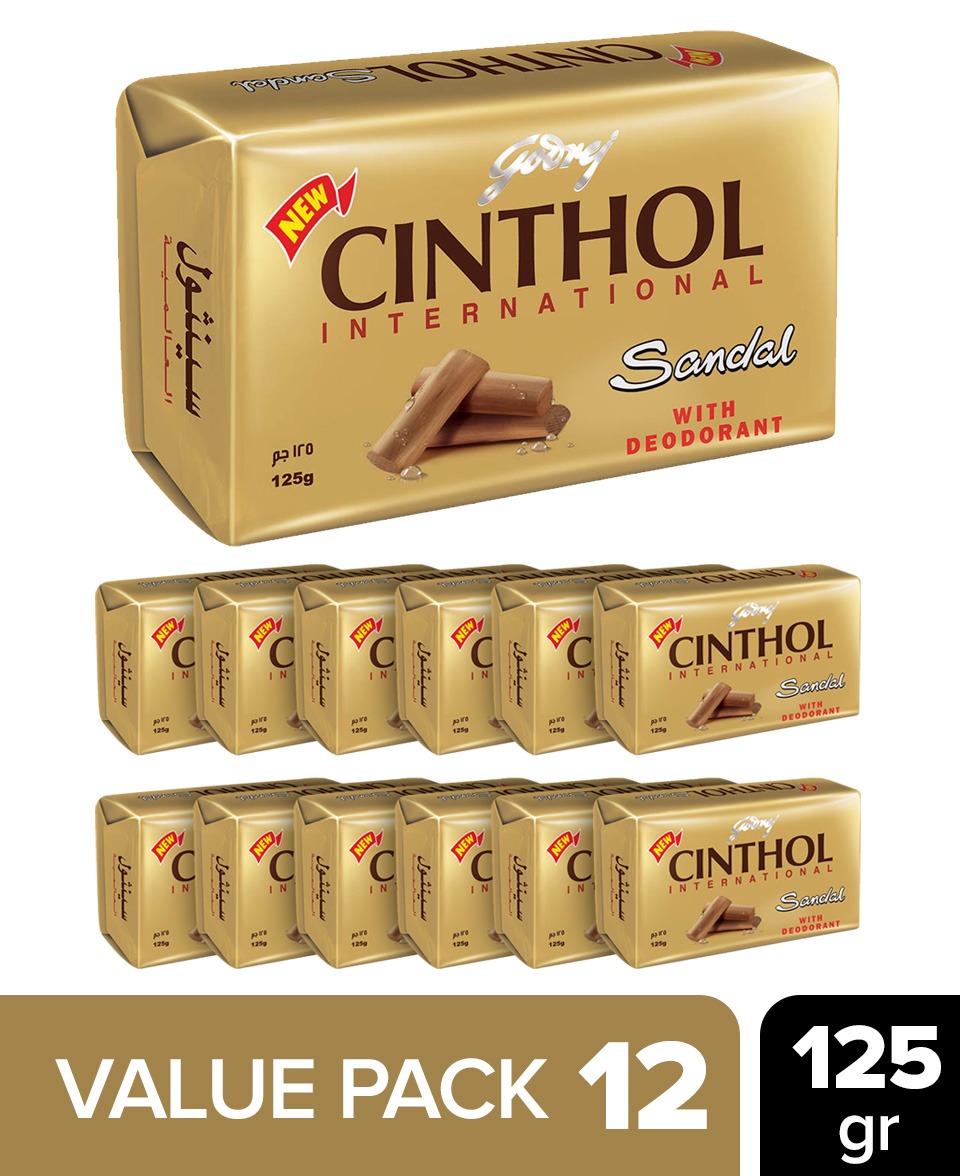 Live Selling 12 Pcs Bundle Cinthol Soap Sandal With Deodorant 125g (CARGO)