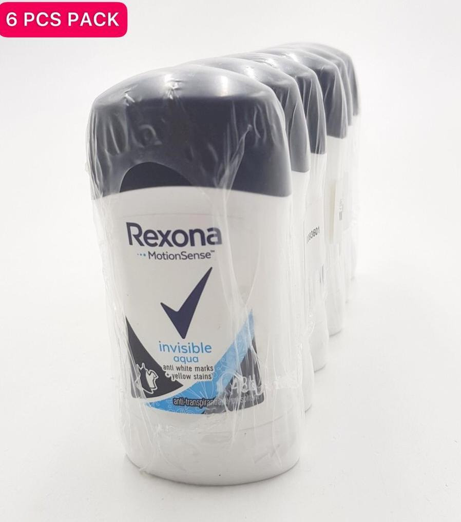 6 Pcs Bundle Rexona Deodorant Stick Invisible Aqua (6X40ml) (CARGO)