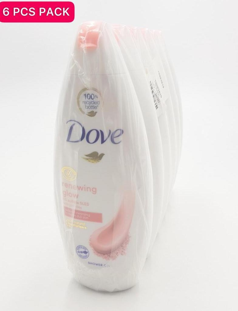 6 Pcs Bundle Dove Renewing Glow Pink Clay Body Wash (6X250ml) (CARGO)
