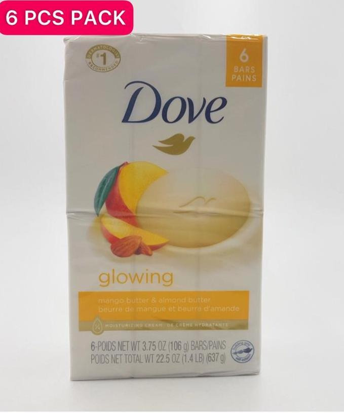 6 Pcs Bundle Dove Glowing Mango Butter & Almond Butter (6X106g) (CARGO)