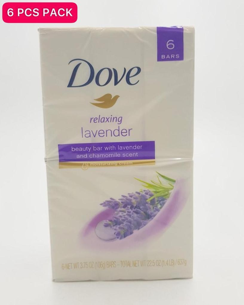 6 Pcs Bundle Dove Relaxing Lavender Beauty Bar Soap (6X106g) (CARGO)