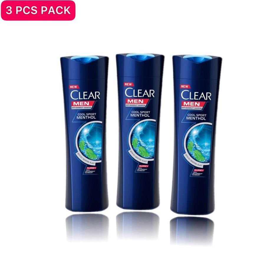 3 Pcs Bundle CLEAR Men Cool Sport Menthol Anti-dandruff Shampoo (3X315Ml) (CARGO)