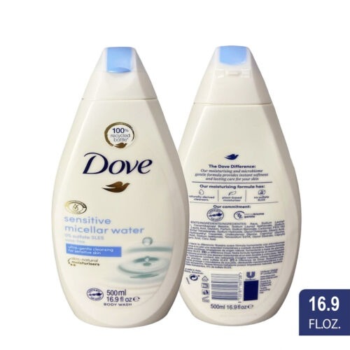 6 Pcs Dove Bundle  Sensitive Skin Micellar Water Body Wash (6X500Ml) (CARGO)