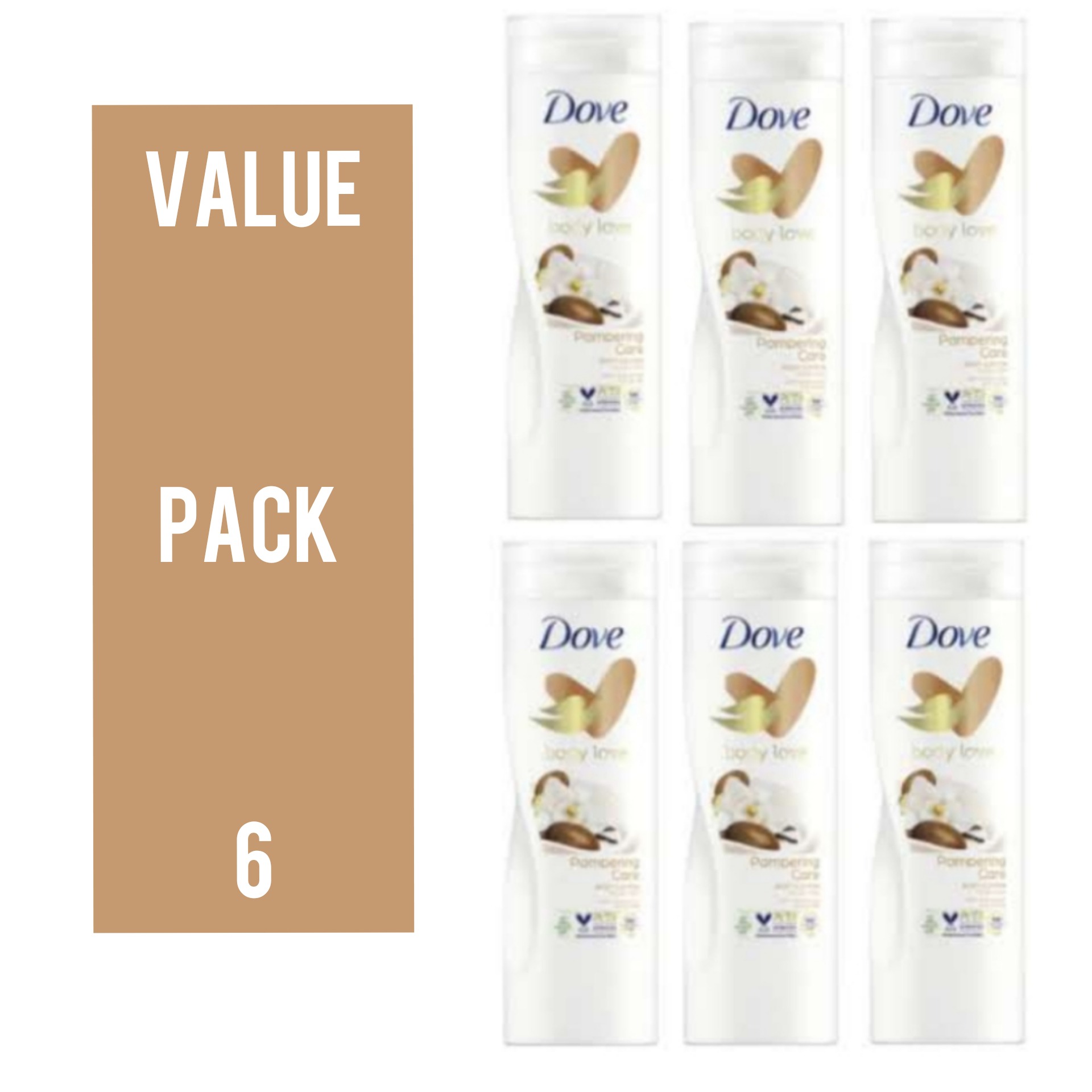 6 Pcs Bundle Dove Pampering care Lotion (6X250ml) (Cargo)