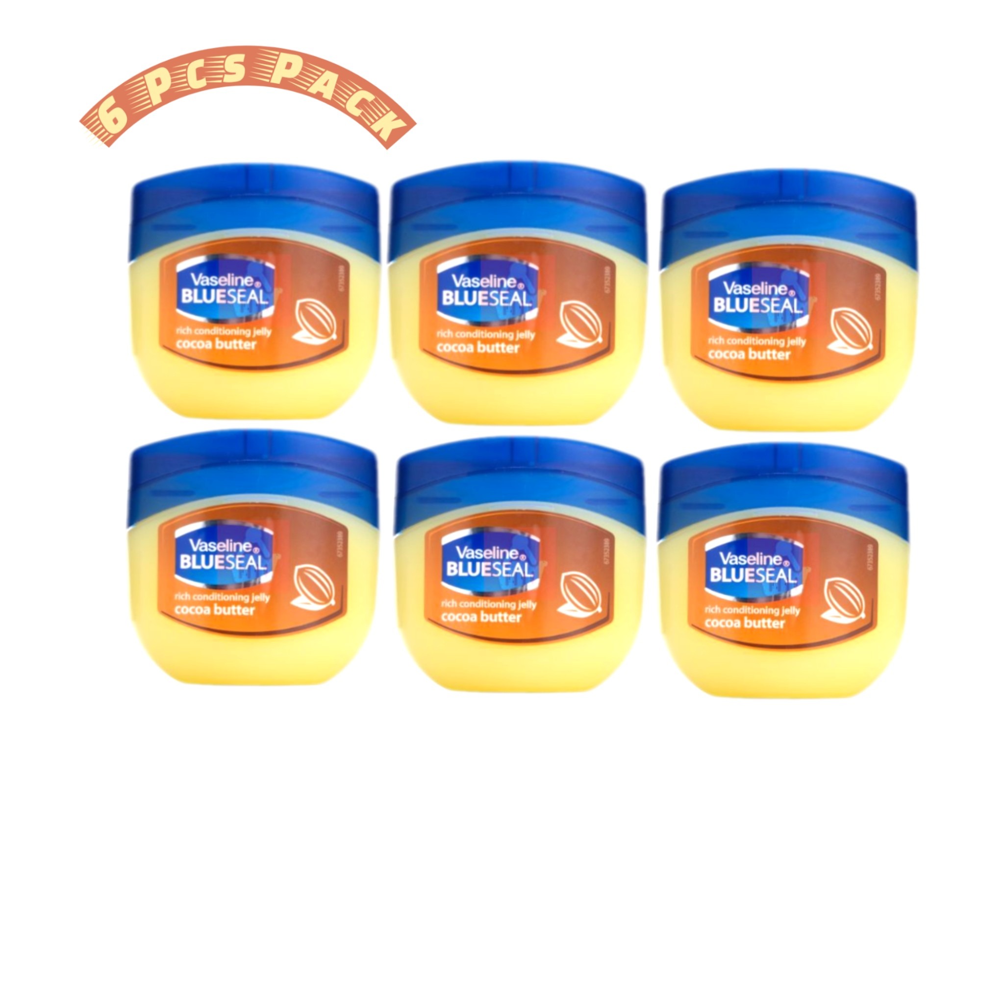 6 Pcs Bundle Vaseline Blue Seal Petroleum Jelly Cocoa Butter (6X250ml)