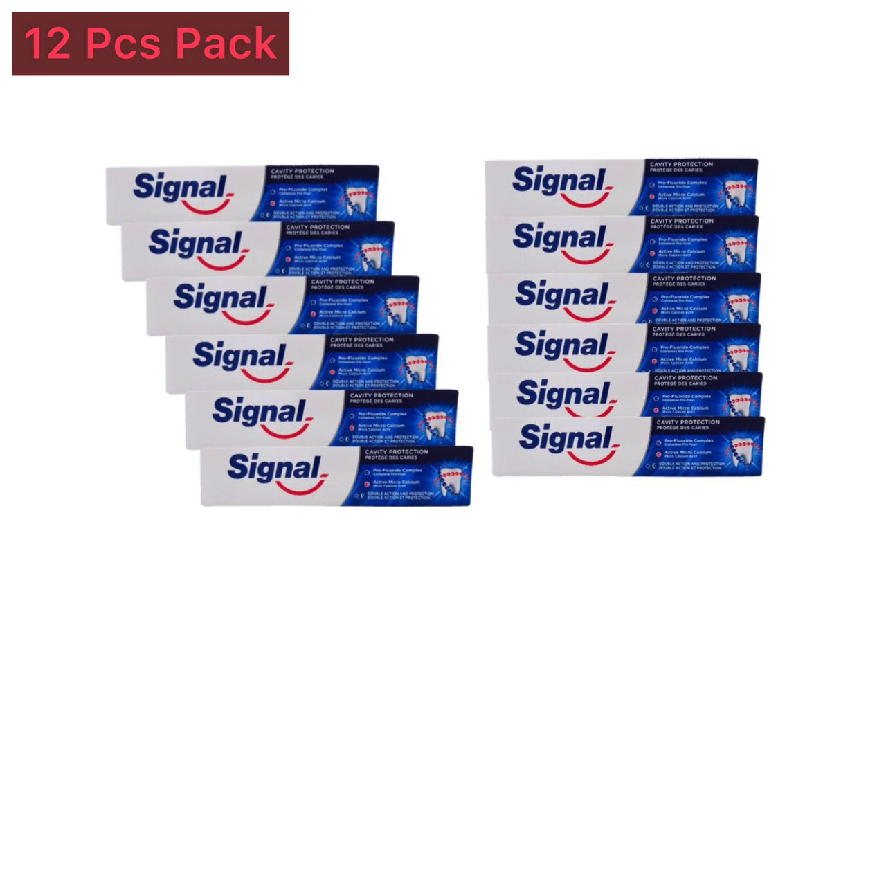 12 Pcs Bundle Signal Cavity Protection Double Action Micro Calcium Toothpaste (12X52ml) (Cargo)