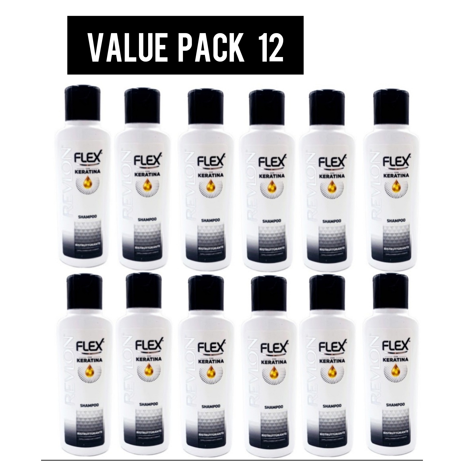 12 Pcs Bundle Flex Keratin Shampoo (12X400ml) (Cargo)