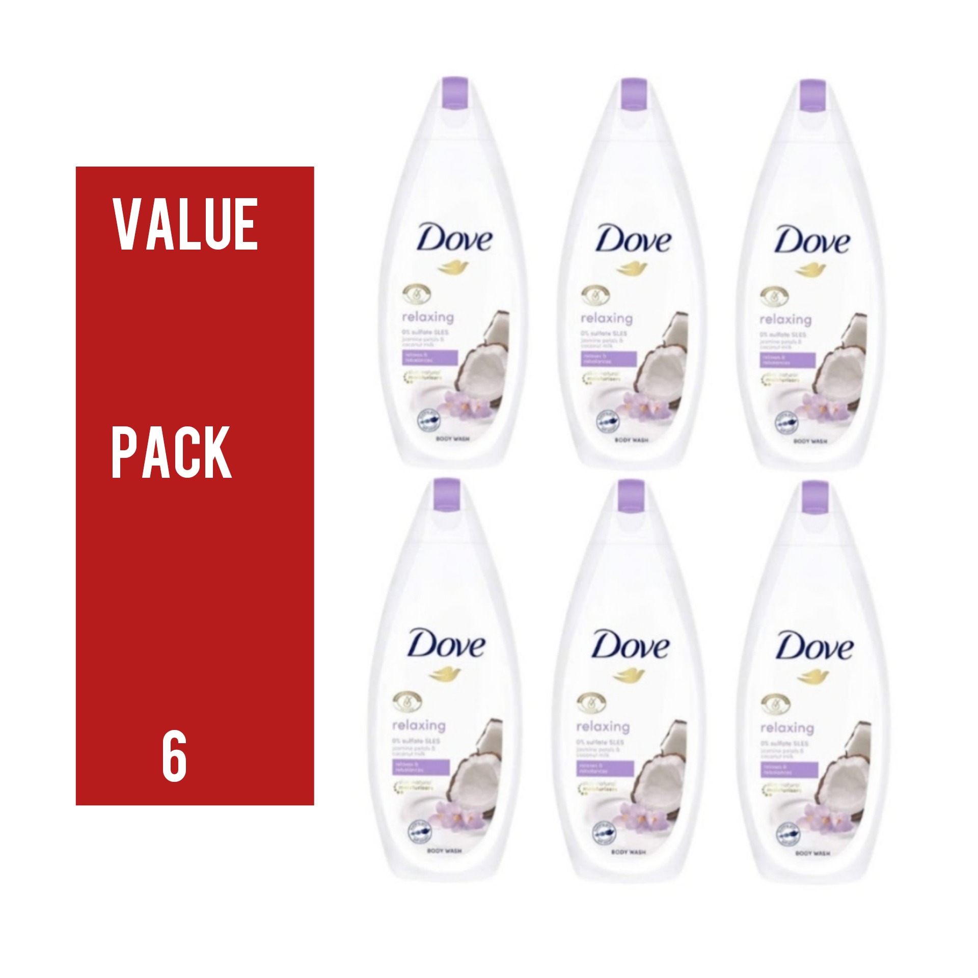 Dove 6 Pcs Bundle Relaxing Shampoo 500ml (Cargo)
