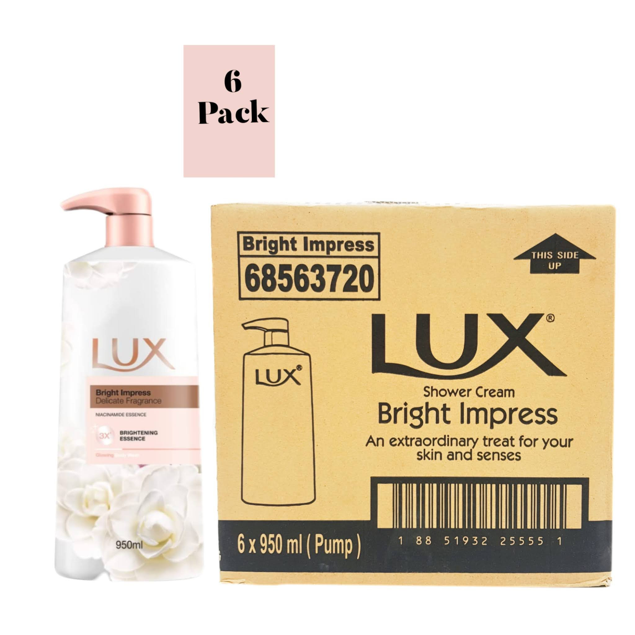 6 Pcs Bundle Lux Bright Impress Glowing Body Wash (6X950ml) (Cargo)