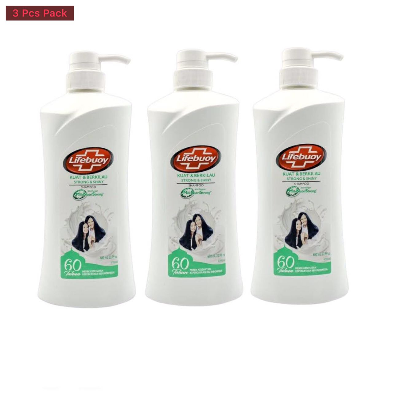 3 Pcs Bundle Lifebuoy Strong & Shiny Shampoo (3X680ml) (Cargo)