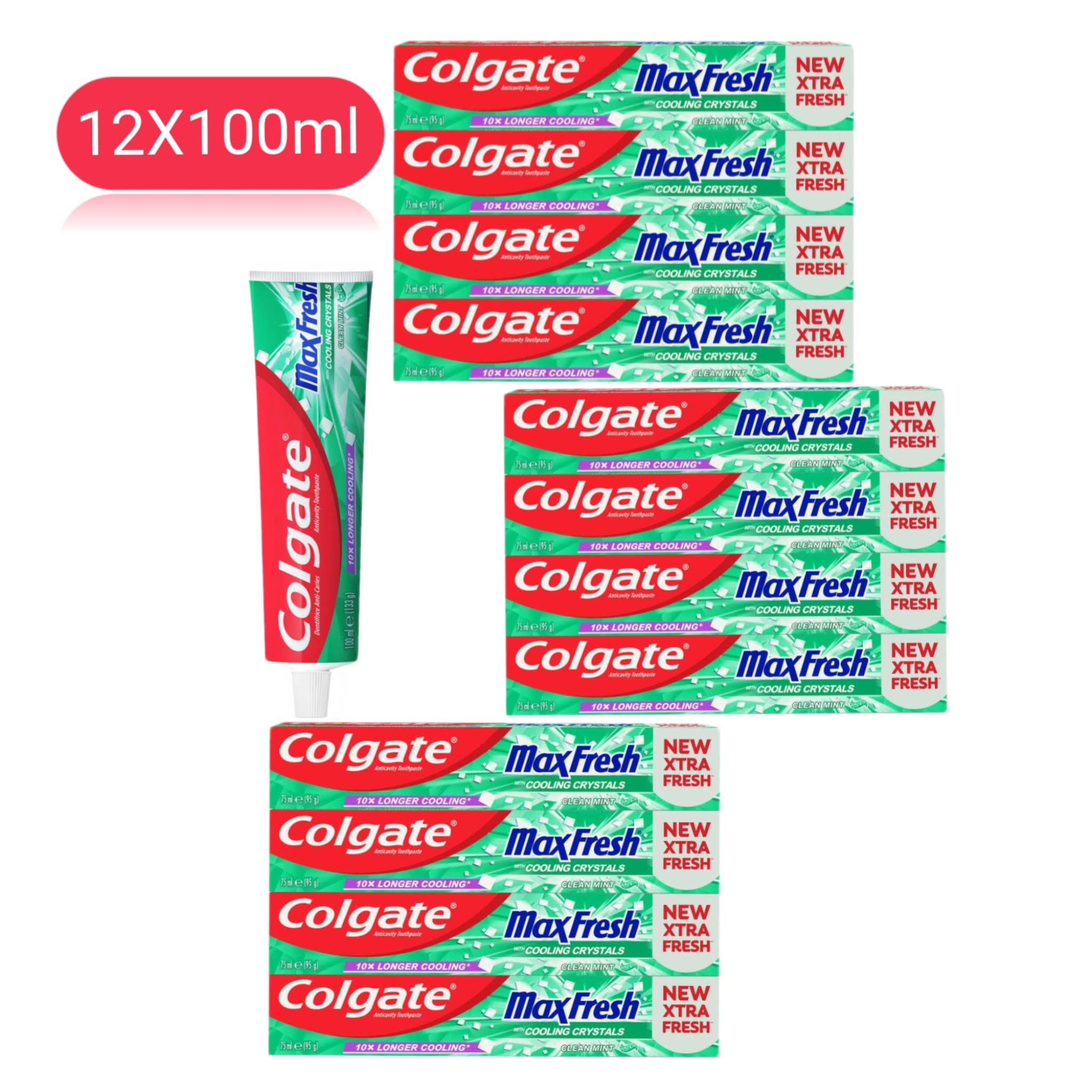 12 Pcs Colgate Bundle  Max Fresh Clean Mint Toothpaste (12X100ml) (Cargo)
