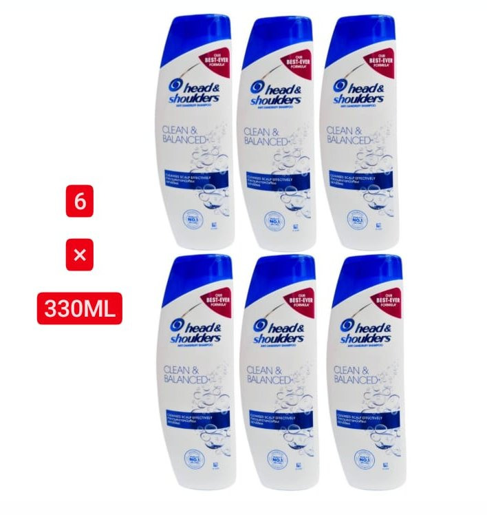 6 Pcs Bundle Head & Shoulders Clean & Balanced Anti Dandruff Shampoo (6X330ml) (Cargo)