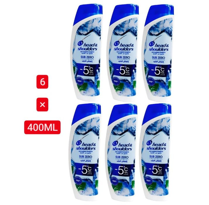 6 Pcs Bundle Head and shoulders sub zero sensation anti dandruff shampoo (6X400ML) (Cargo)