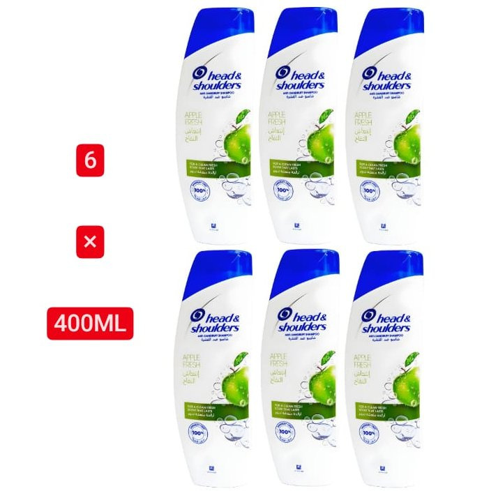 6 Pcs Bundle Head & Shoulders Apple Fresh Anti-Dandruff Shampoo (6X600ml) (Cargo)