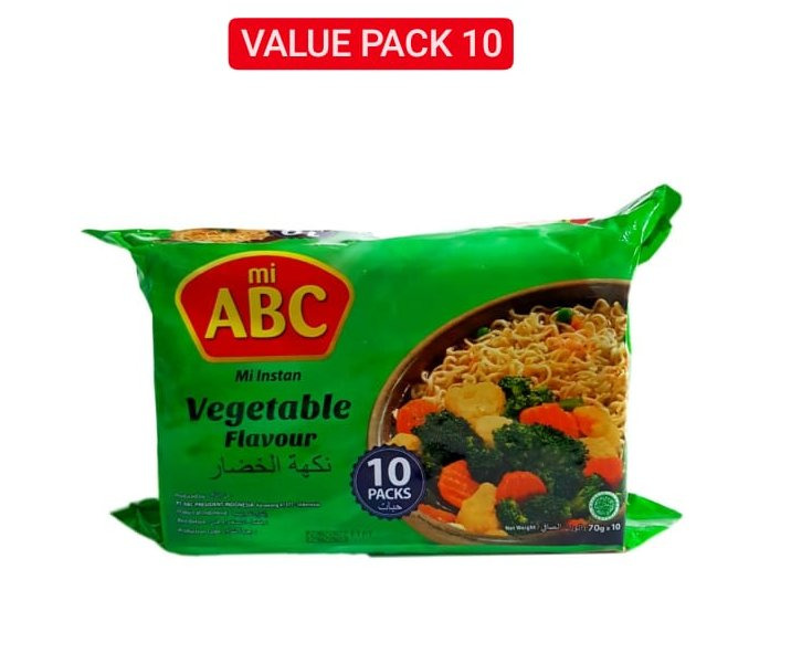 (Food) 10 Packs Mi Abc Mi Instan Vegetanle Flavour (10 IN 1) (Cargo)