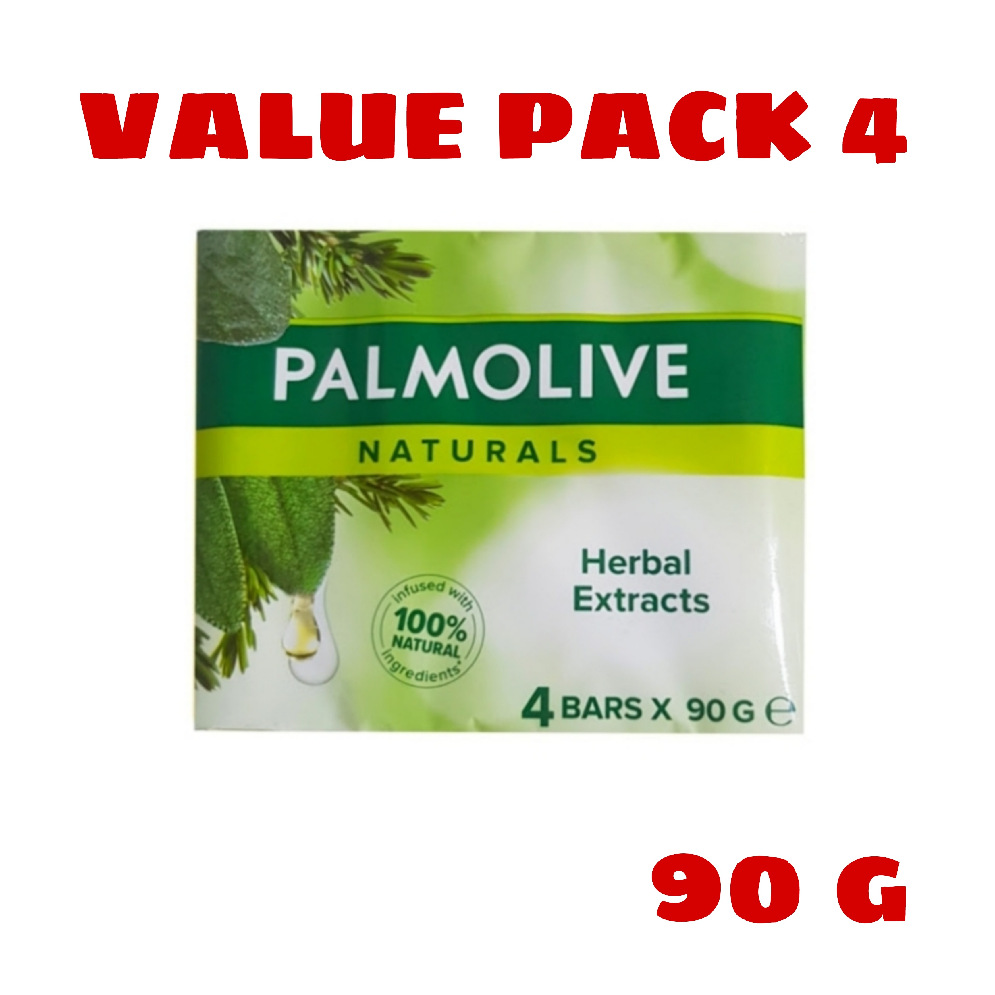 4 Pcs Bundle Palmolive Naturals Herbal Extracts Soap (4X90G) (Cargo)