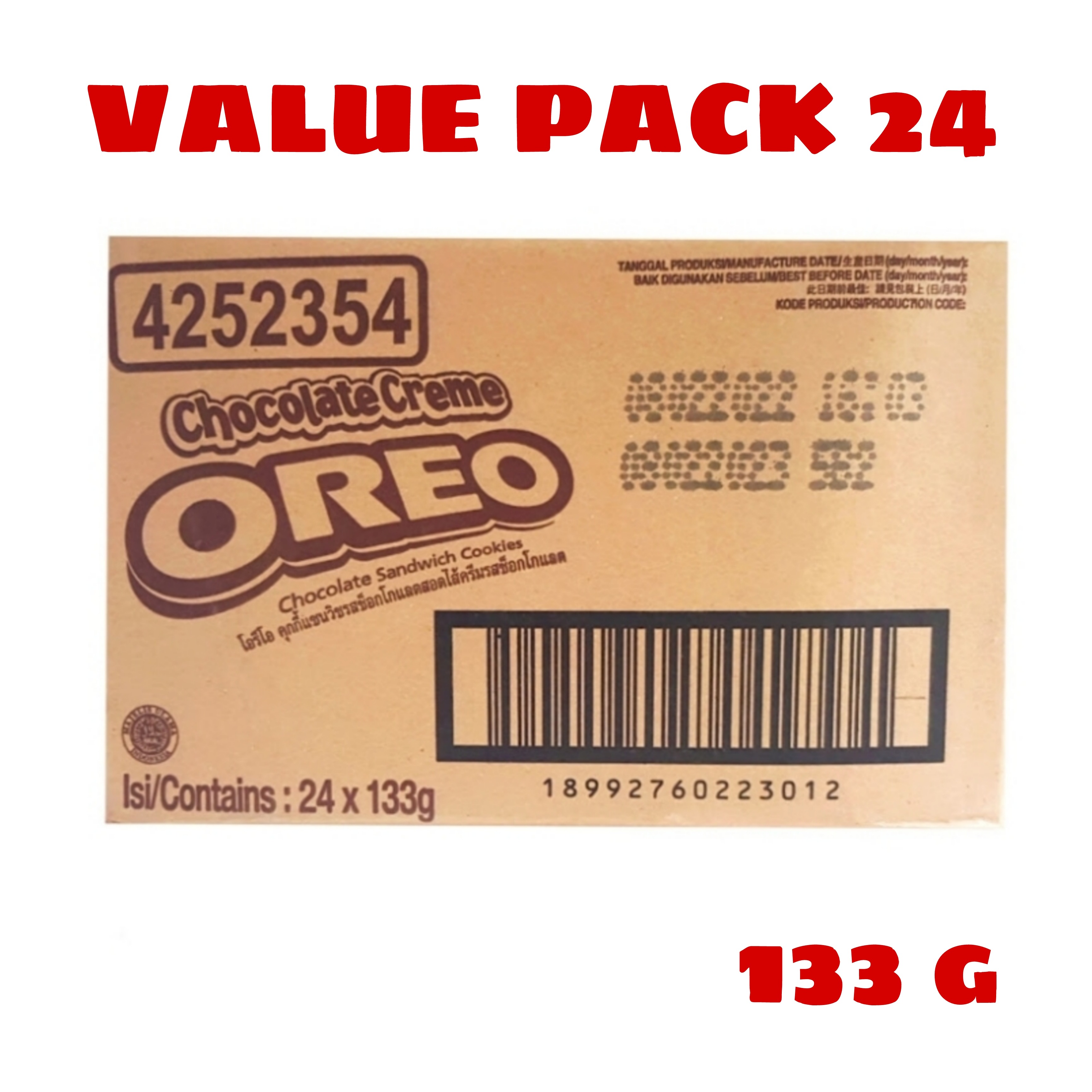 (Food) 24 Pcs Bundle Oreo Chocolate Crème Oreo Cookie (24X133grams) (Cargo)