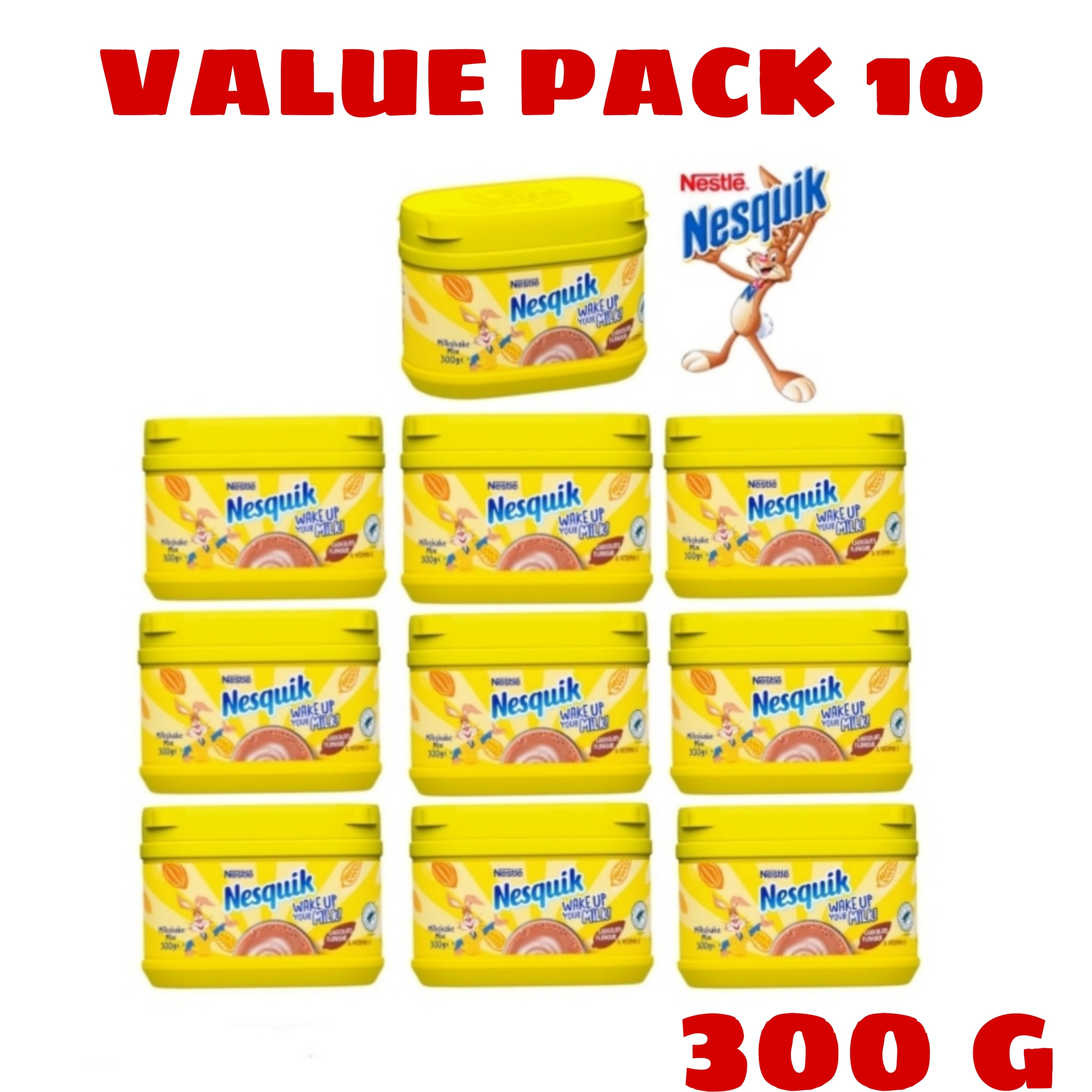 (Food) 10 Pcs Bundle Nesquik Chocolate Milkshake Mix (10X300g )(Cargo)