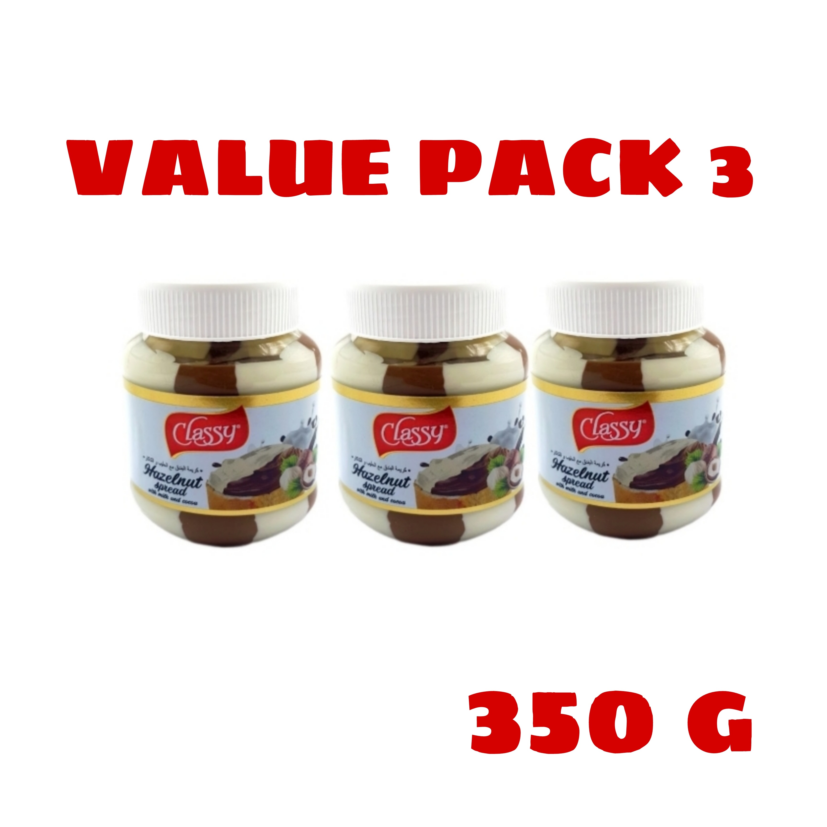 (Food) 3 Pcs Bundle CLASSY Hazelnut & Chocolate Spread (3X350g)