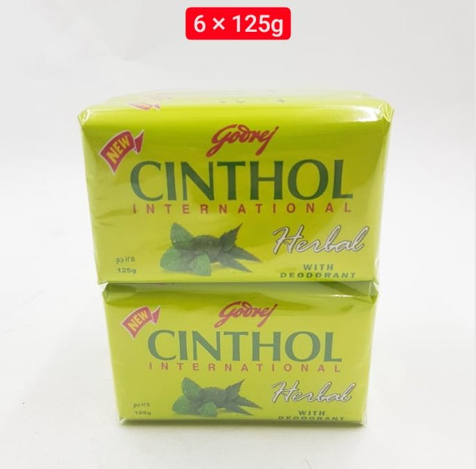 6 Pcs Bundle Cinthol Soap Herbal (6X125g) (Cargo)